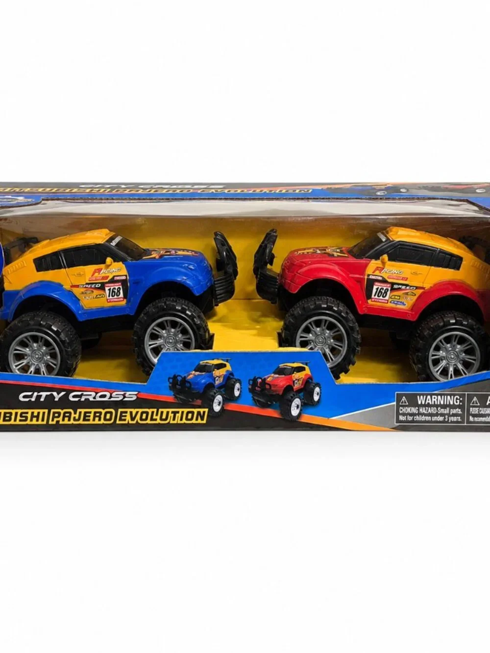 City Cross Mitsubishi Pajero Evolution Friction Powered 2 Car Set New